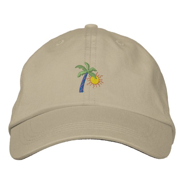 Palm with sun embroidered baseball cap (Front)