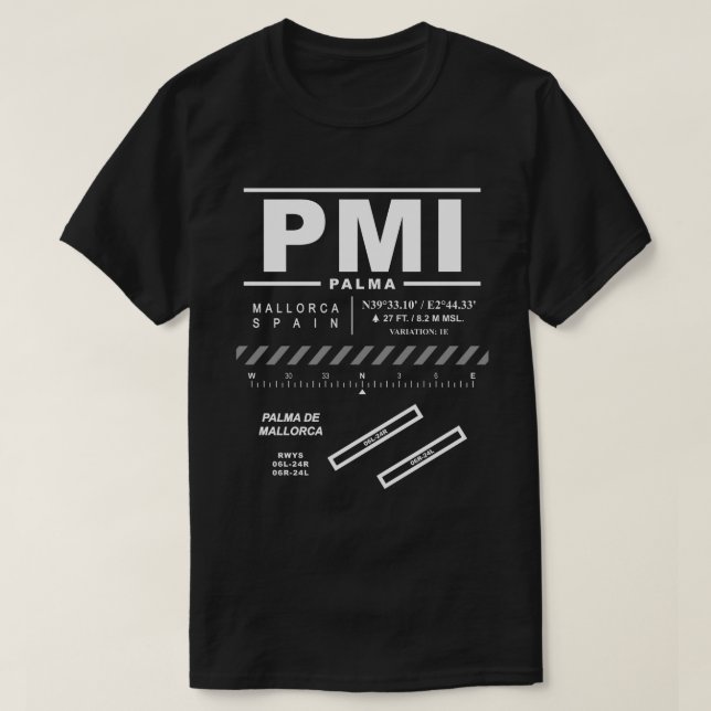 Palma de Mallorca Airport PMI T-Shirt (Design Front)