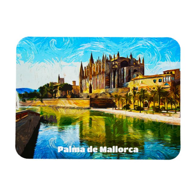 Palma de Mallorca Baleares Oil Paint Magnet (Horizontal)