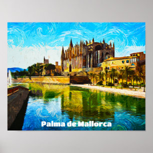 Palma de Mallorca Baleares Oil Paint Poster