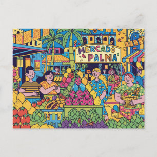 Palma de Mallorca Modern Pop Art Postcard