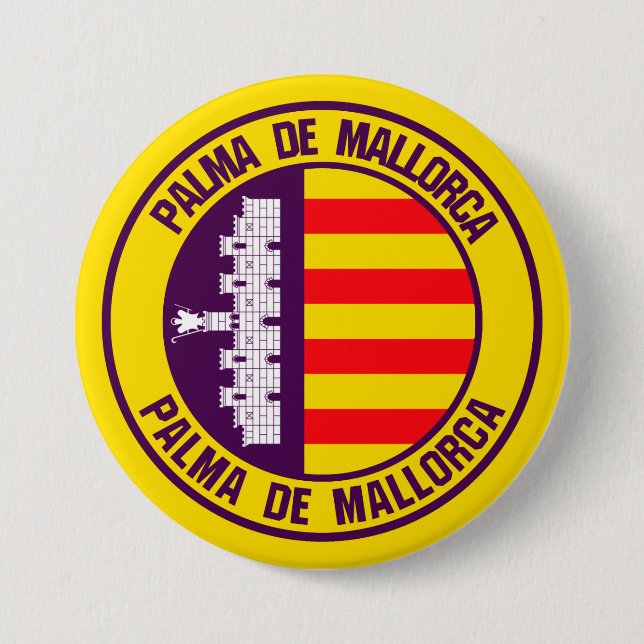 Palma de Mallorca Round Emblem Button (Front)