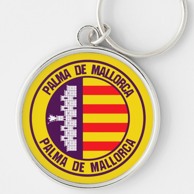 Palma de Mallorca Round Emblem Keychain (Front)