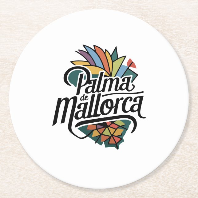 Palma de Mallorca Round Paper Coaster (Front)