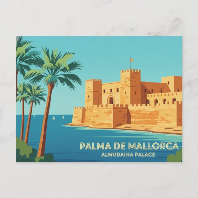 Palma de Mallorca ROYAL PALACE OF LA ALMUDAINA Postcard (Front)