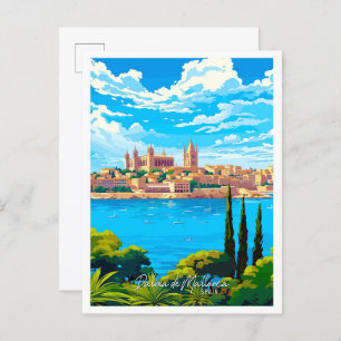Palma de Mallorca Spain Art vintage travel Postcard