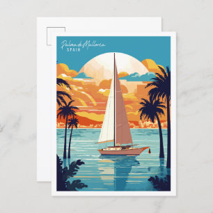 Palma de Mallorca Spain vintage travel Postcard