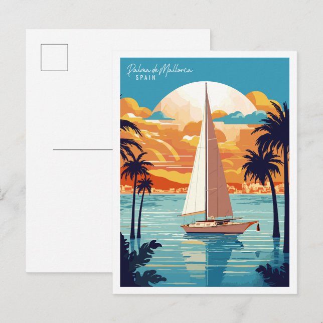 Palma de Mallorca Spain vintage travel Postcard (Front/Back)