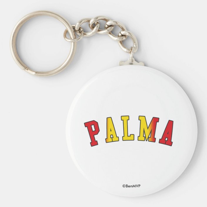 Palma in Spain National Flag Colors Keychain
