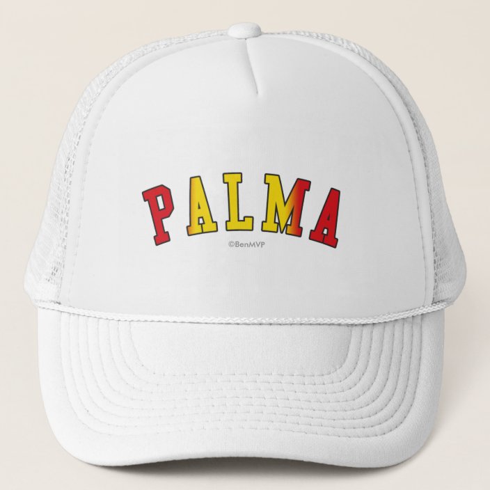 Palma in Spain National Flag Colors Mesh Hat