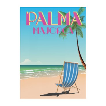 Palma Majorca Beach holiday poster Acrylic Wall Art Palma Majorca Beach holiday poster Acrylic Wall Art