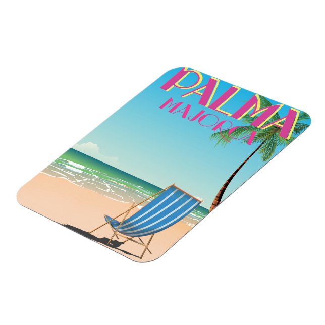 Palma Majorca Beach holiday poster Magnet (Left Side)
