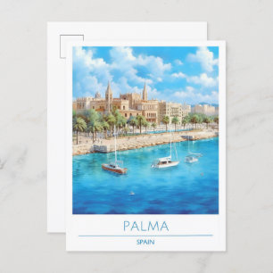 Palma Spain Vintage Travel Postcard