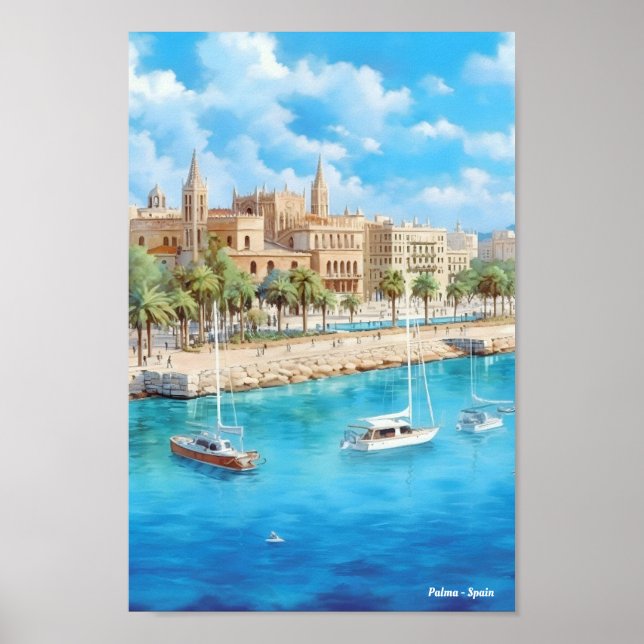 Palma Spain Vintage Travel  Poster (Front)