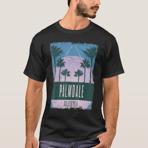 Palmdale California CA Vintage Vaporwave Retro 80s T_Shirt