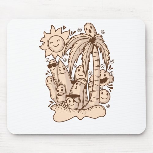 Palmen Urlaub Sonne Streetart Graffiti Mouse Pad