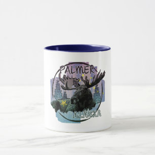 Palmer Alaska rustic moose mug