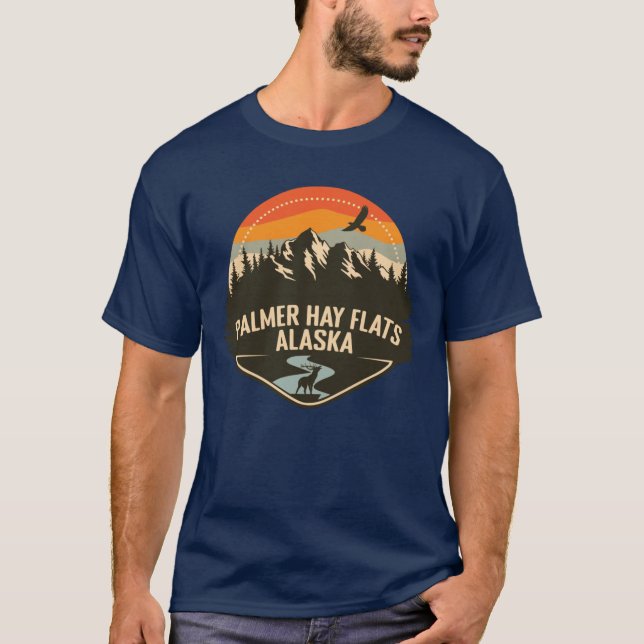 Palmer Hay Flats Alaska Camping Retro Oversized T-Shirt (Front)