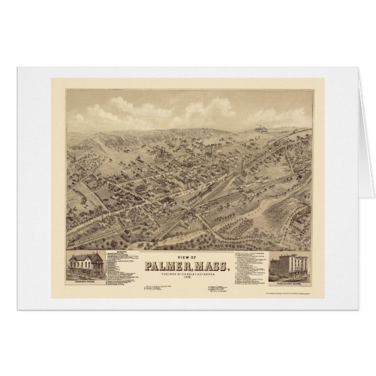 Palmer, MA Panoramic Map - 1879 Cards (Front Horizontal)