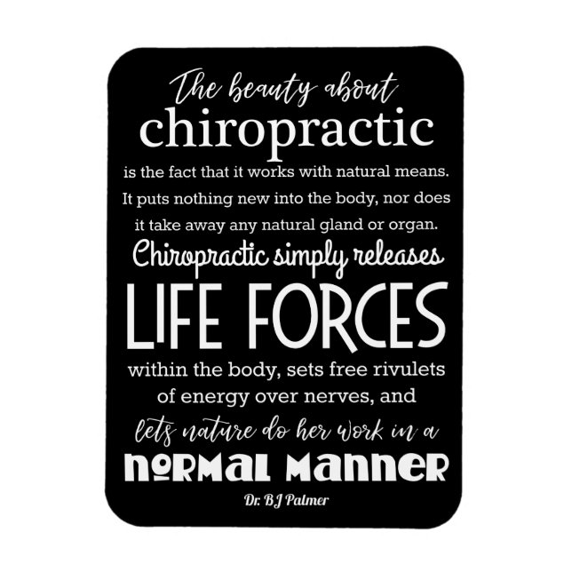 Palmer Quote Beauty of Chiropractic Magnet (Vertical)