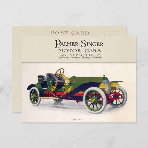 Palmer_Singer Motor Cars 1909 Postcard