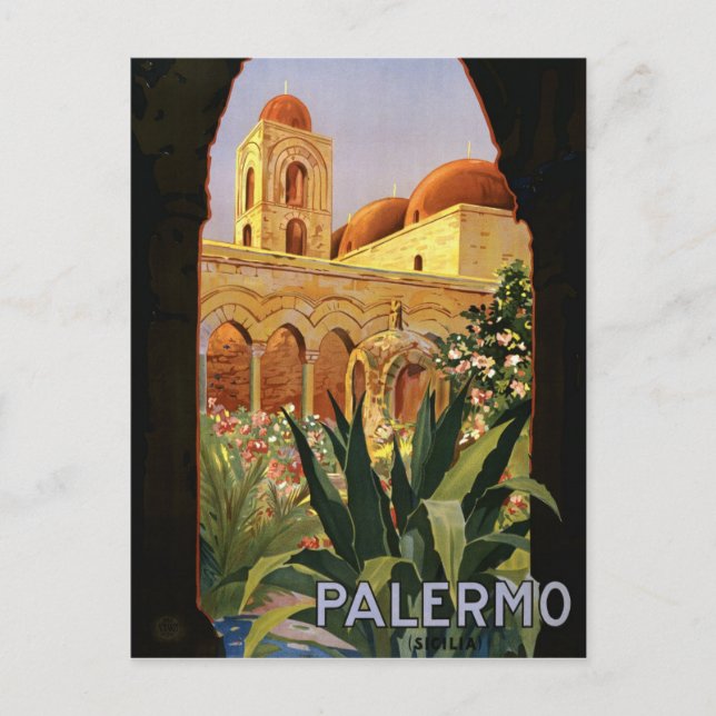Palmero, Italy Vintage retro postcard (Front)