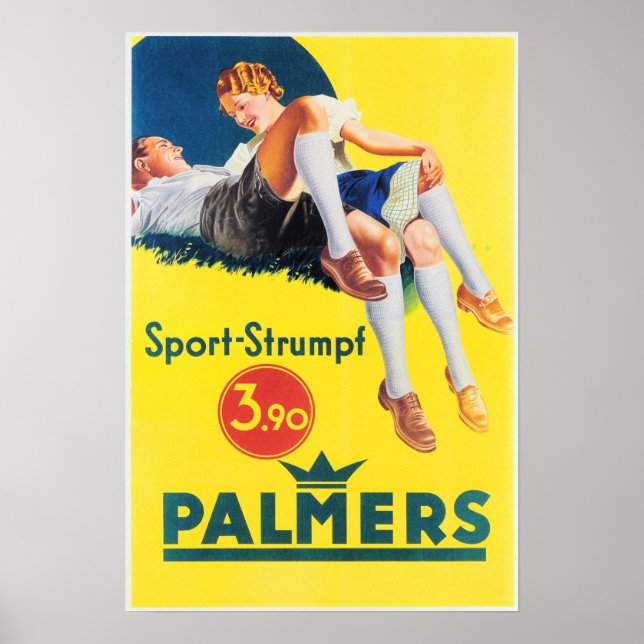 PALMERS Sport-Strumpf Stocking Socks Retro German Poster (Front)