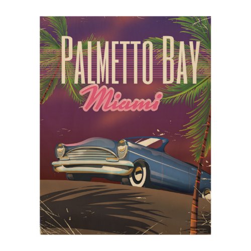 Palmetto Bay Florida USA 80s travel poster