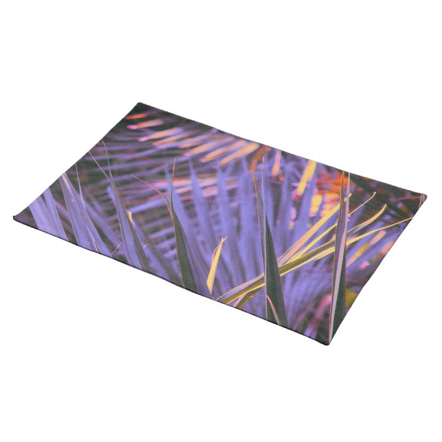 Palmetto Blue Abstract Cloth Placemat (On Table)