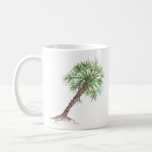 Palmetto Palm South Carolina Tree Watercolor Coffee Mug