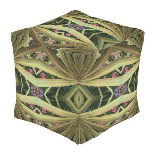 Palmetto Pattern Outdoor Pouf