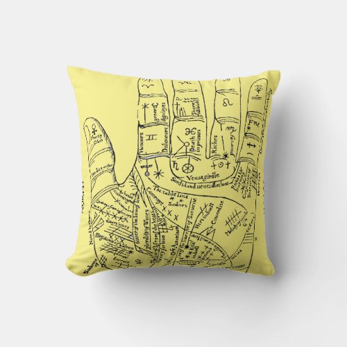 Palmistry 1671 throw pillow