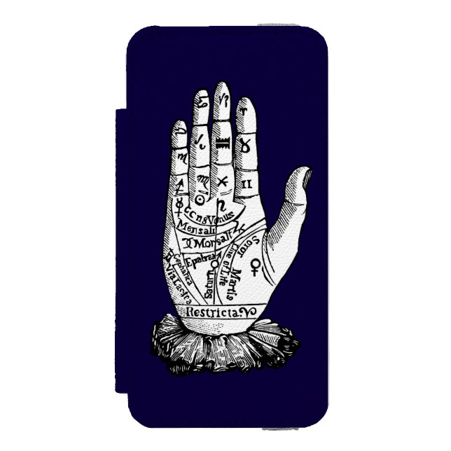 Palmistry Chart, 1885 Incipio iPhone Wallet Case (Folio Front)