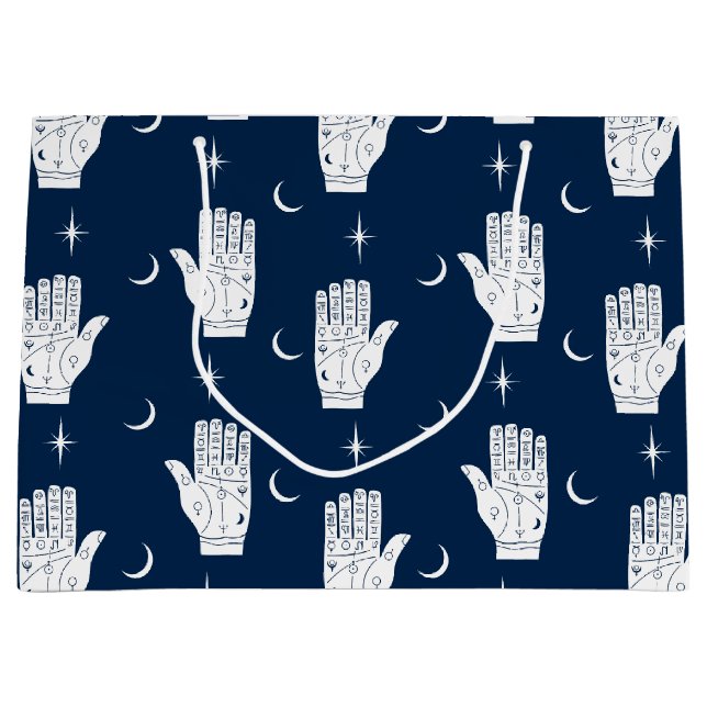 Palmistry Large Gift Bag With Chiromancy Hands (Front)