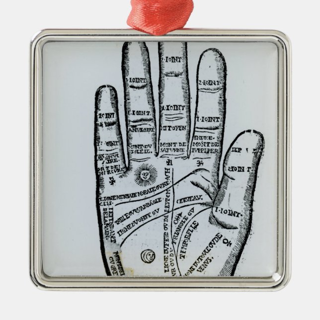 Palmistry Metal Ornament (Front)