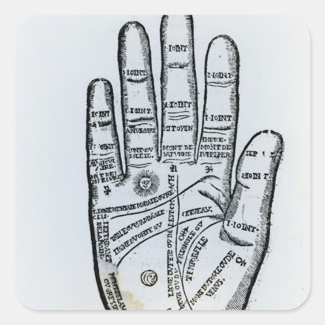 Palmistry Square Sticker (Front)