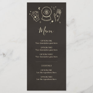 Palmistry Witchcraft Halloween party cocktail menu