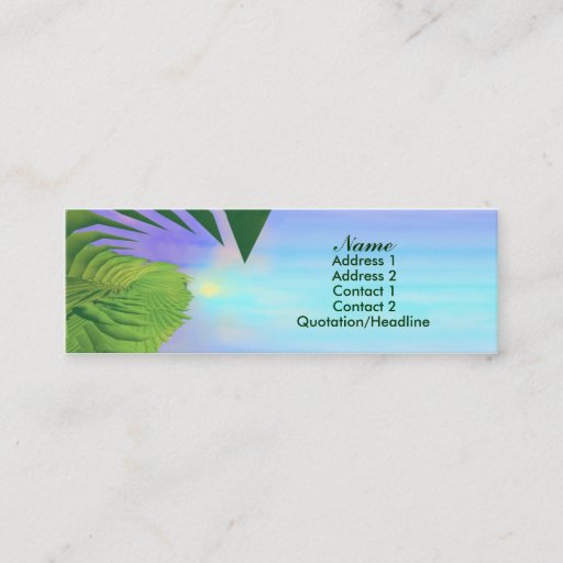Customizable Palms Above - Skinny Business Card Templates