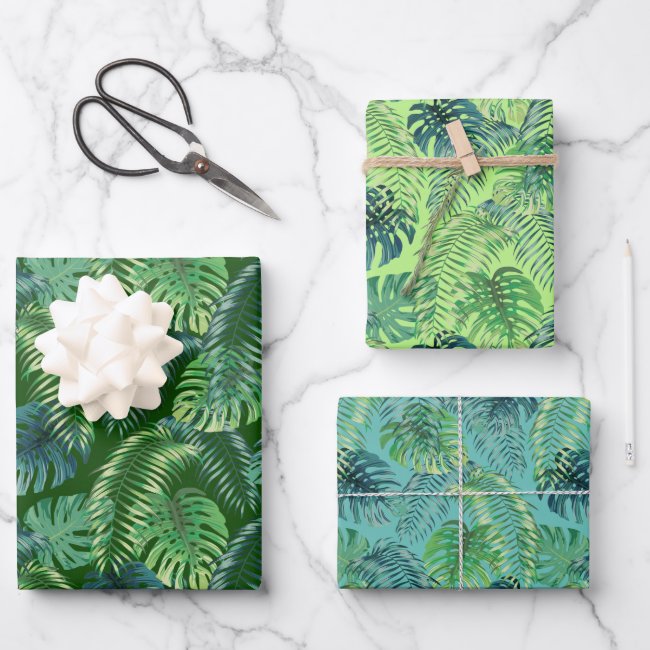 Palms and Ferns Design Wrapping Paper Set 