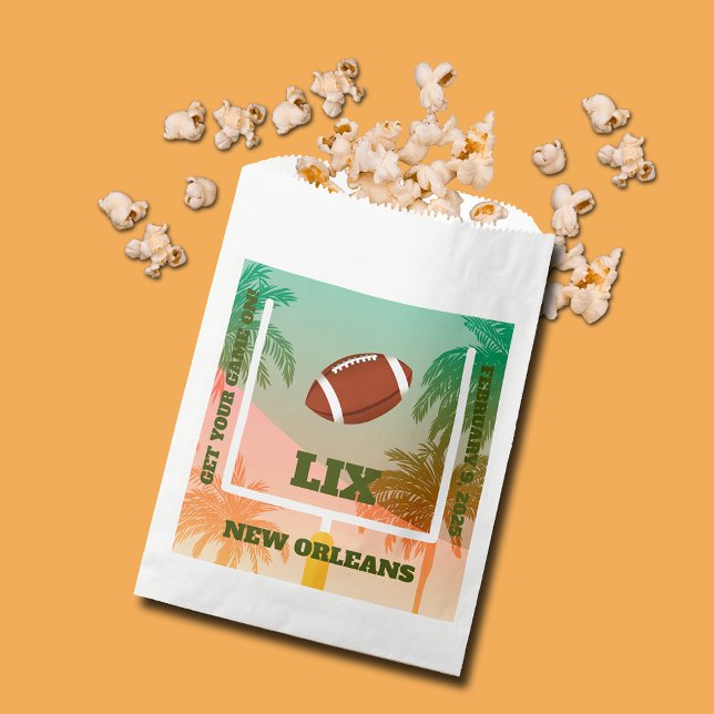 Palms and Football Uprights Party Favor Bag (Palms and football uprights paper party favor bags)