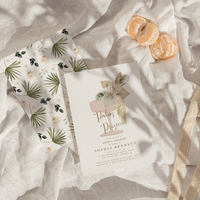 Palms and Prosecco Bridal Shower Invitation (Creator Uploaded)