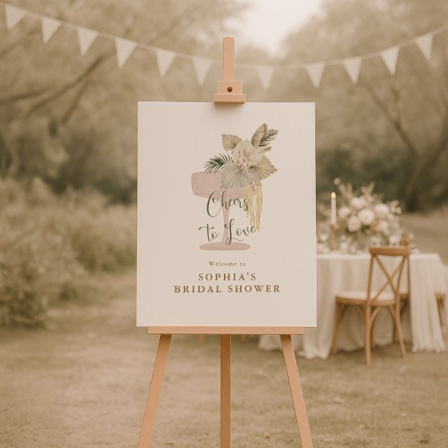 Palms and Prosecco Bridal Shower Welcome Foam Board (Creator Uploaded)