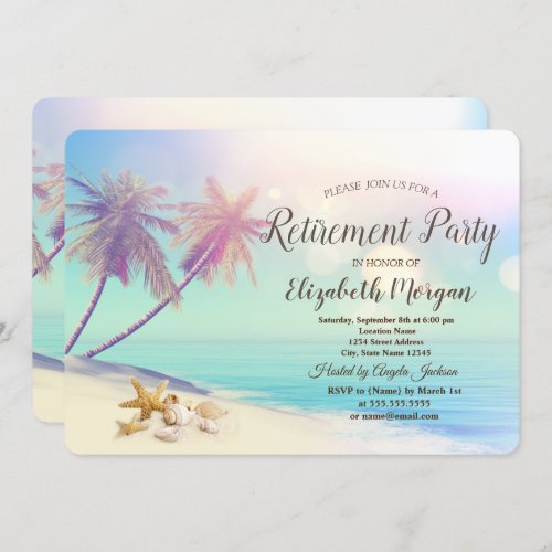 Palms Beach Seashells Retirement Party   Invitation