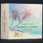 Palms Beach Seashells Wedding 3 Ring Binder<br><div class="desc">Beach wedding planner.</div>