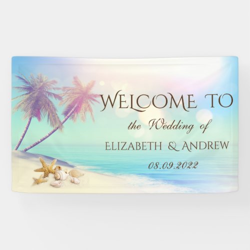 Palms Beach Seashells Wedding Banner