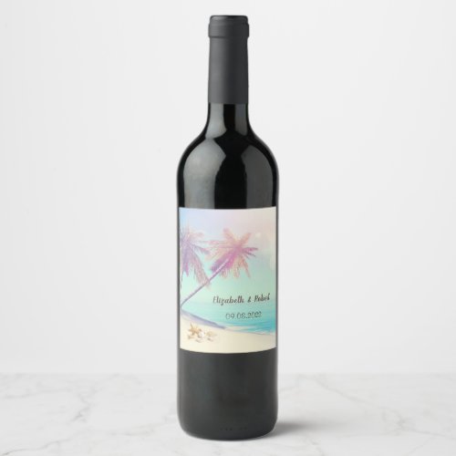 Palms Beach Seashells  Wine Label