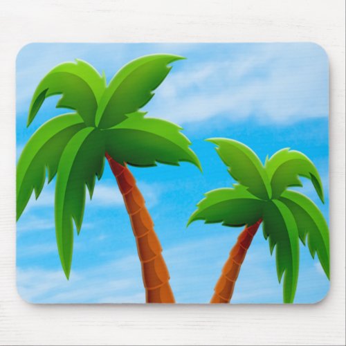 Palms Blue Sky Elegant Modern Tropical Template Mouse Pad