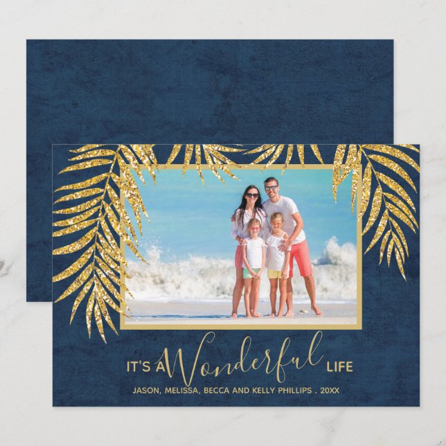 Palms Christmas Photo Holiday Card (Front/Back)