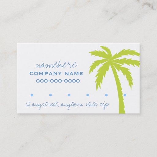 Customizable Palms &amp; Dots Profile Card Business Card Template