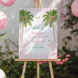 Palms Flamingo Bachelorette Welcome Foam Board